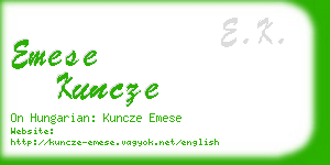 emese kuncze business card